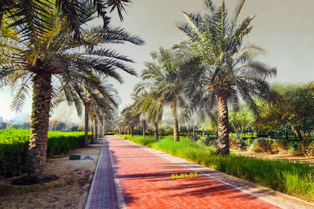 JVC landscaped park, walking tracks and green space